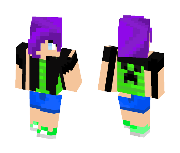 Download Free Creeper Girl Skin for Minecraft image 1 Creeper Girl - Girl Minecraft Skins - image 1