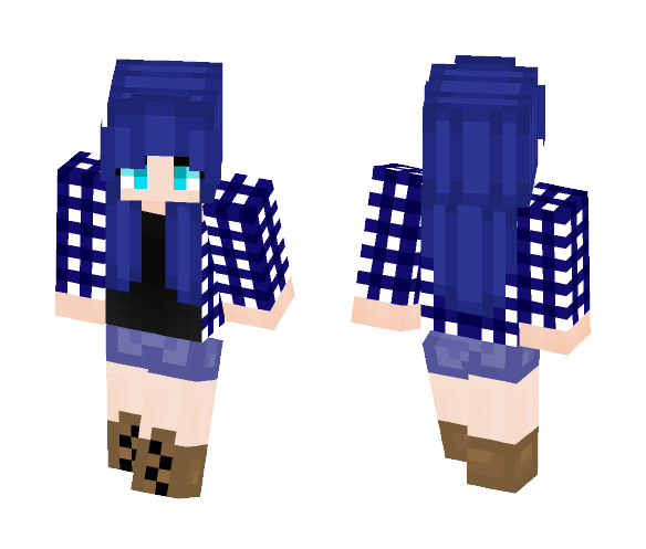 Download Free Blue Tomboy Girl ^~^ Skin for Minecraft image 1 Blue Tomboy Girl ^~^ - Girl Minecraft Skins - image 1