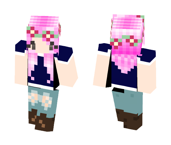 Download Free Pretty girl in pink ♡ Skin for Minecraft image 1 Pretty girl in pink ♡ - Girl Minecraft Skins - image 1