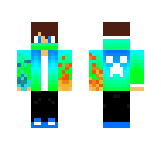 green and blue boy