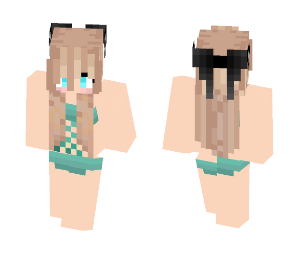 Cute SwimSuit Wolf Girl - Cute Girls Minecraft Skins - image 1