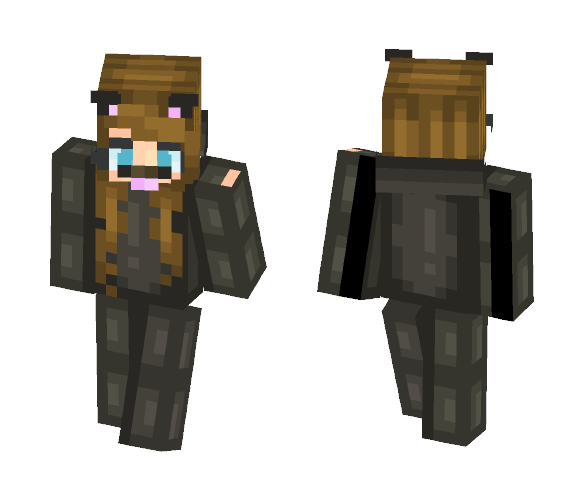 Download Free black puppy onesie/hoodie girl Skin for Minecraft image 1 black puppy onesie/hoodie girl - Girl Minecraft Skins - image 1