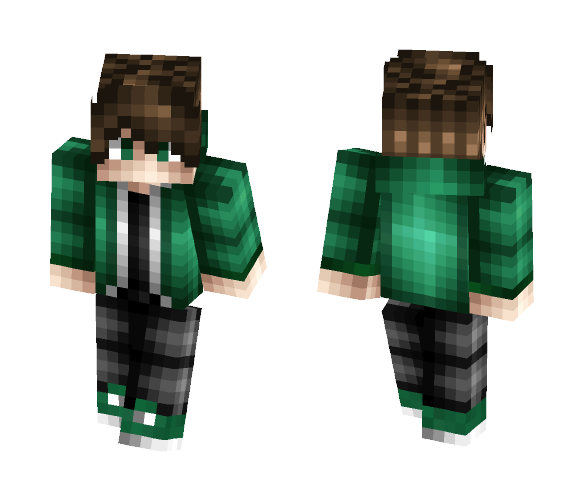 Green Hoodie - Male Minecraft Skins - image 1