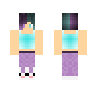Purple & Teal v1 - Female Minecraft Skins - image 2