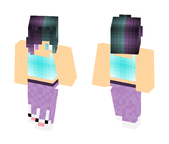 Purple & Teal v1 - Female Minecraft Skins - image 1