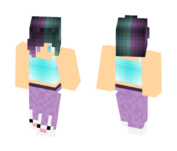 Download Free Purple & Teal v1 Skin for Minecraft image 1 Purple & Teal v1 - Female Minecraft Skins - image 1