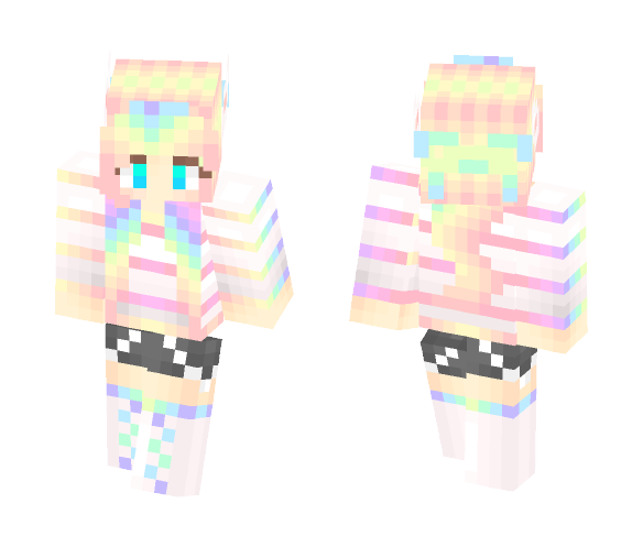Download Free Cute Rainbow Girl Skin for Minecraft image 1 Cute Rainbow Girl - Cute Girls Minecraft Skins - image 1
