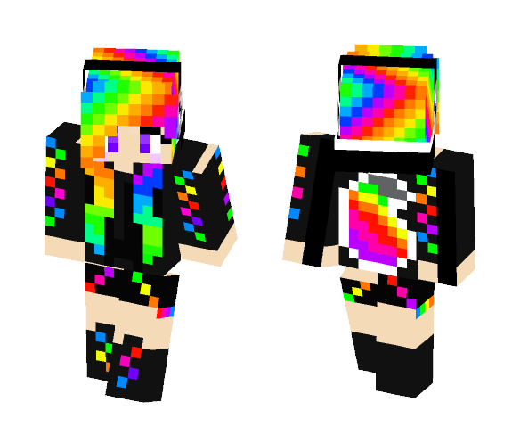 Download Free Rainbow Girl Skin for Minecraft image 1 Rainbow Girl - Girl Minecraft Skins - image 1