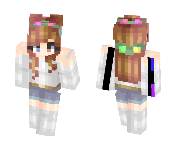 Rainbow Flower Crowns - Flower Crown Minecraft Skins - image 1
