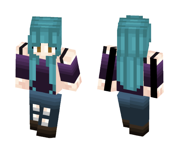 Download Free Purple Girl Skin for Minecraft image 1 Purple Girl - Girl Minecraft Skins - image 1