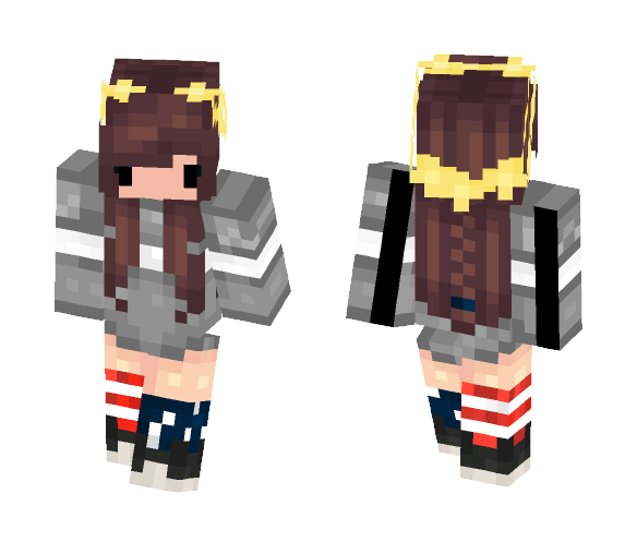 Download Free Snapchat:ButterFly Crown Filter Skin for Minecraft image 1 Snapchat:ButterFly Crown Filter - Female Minecraft Skins - image 1