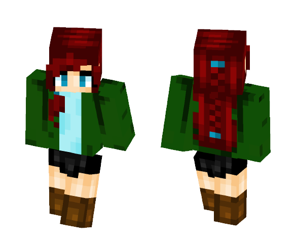 Redhead in a Green Sweater - Female Minecraft Skins - image 1