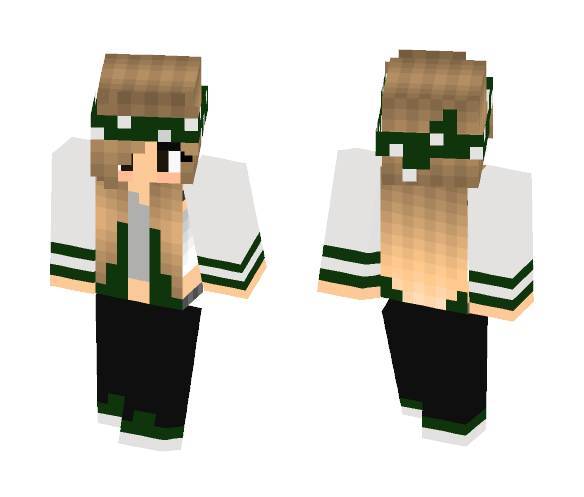 Green Football Jacket - Female Minecraft Skins - image 1