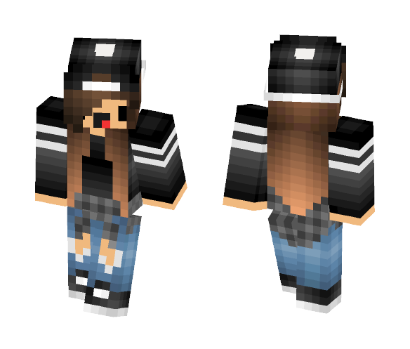 Download Free Chibi Tomboy / Tomgirl Cool Girl Skin for Minecraft image 1 Chibi Tomboy / Tomgirl Cool Girl - Girl Minecraft Skins - image 1