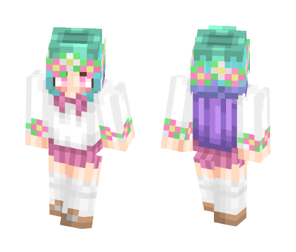 Cute Flower Anime Girl - Anime Minecraft Skins - image 1