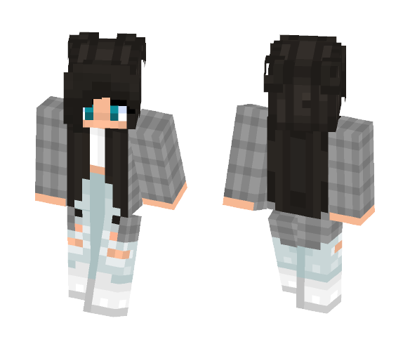 Download Free Chill Girl | Normal Eyes Skin for Minecraft image 1 Chill Girl | Normal Eyes - Girl Minecraft Skins - image 1