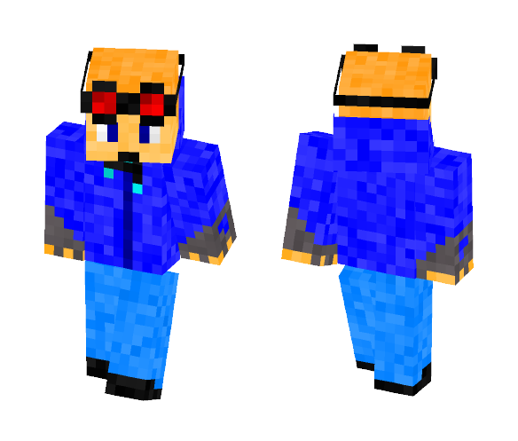 Blue hoodie with Goggles - Male Minecraft Skins - image 1