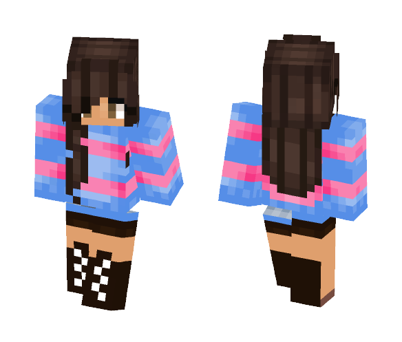 Dark haired Frisk - Female Minecraft Skins - image 1