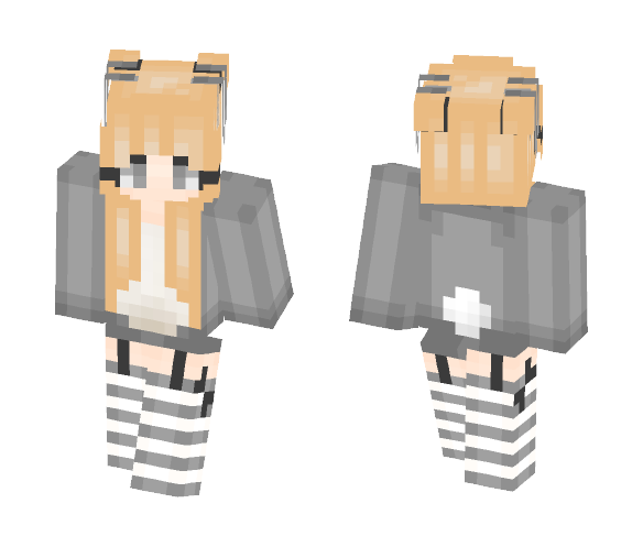 Download Free Gray Bunny Girl :3 Skin for Minecraft image 1 Gray Bunny Girl :3 - Girl Minecraft Skins - image 1
