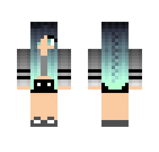 Blue haired girl :3 - Color Haired Girls Minecraft Skins - image 2