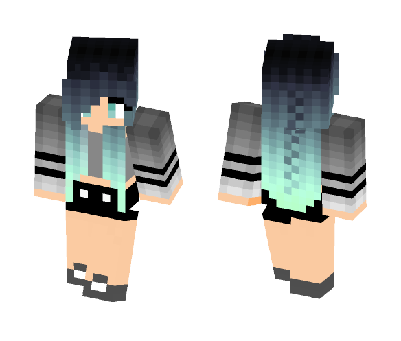 Download Free Blue haired girl :3 Skin for Minecraft image 1 Blue haired girl :3 - Color Haired Girls Minecraft Skins - image 1