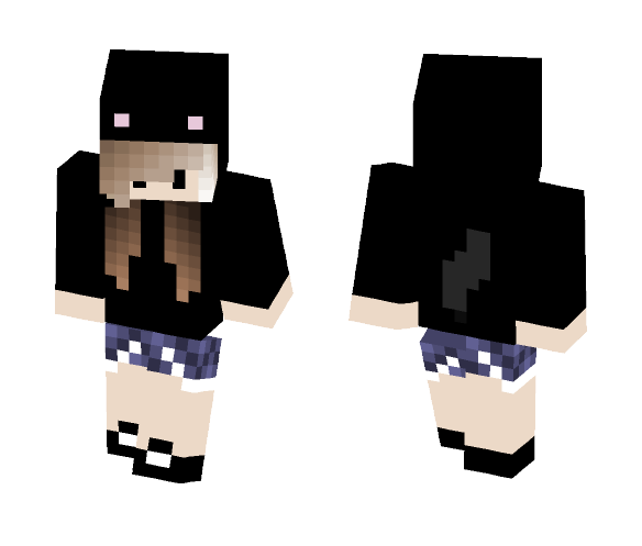 Cute Black Cat Girl - Cat Minecraft Skins - image 1