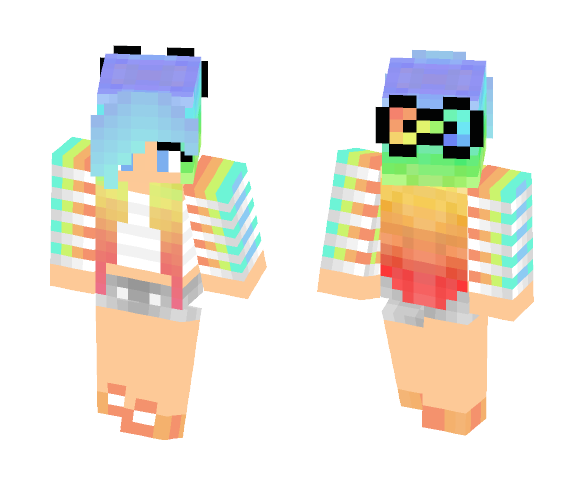 Rainbow girl - Girl Minecraft Skins - image 1