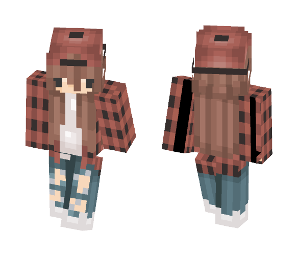 Cool Hippie Girl | Chibi - Girl Minecraft Skins - image 1