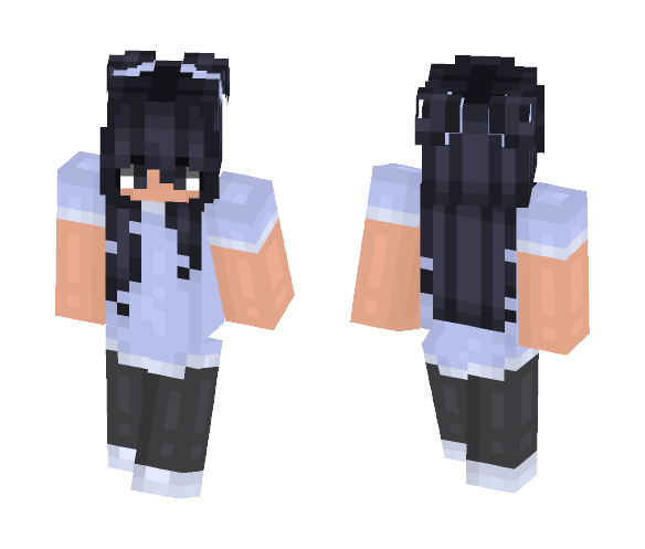 Download Free Girl In a Blue Dress Skin for Minecraft image 1 Girl In a Blue Dress - Girl Minecraft Skins - image 1