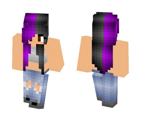 Ripped Jeans/Melanie Hair - Female Minecraft Skins - image 1