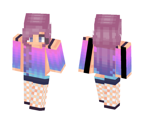 Download Free Galaxy Ombre Skin for Minecraft image 1 Galaxy Ombre - Female Minecraft Skins - image 1