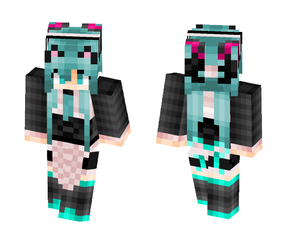 Hatsune Miku Maid Outfit - Female Minecraft Skins - image 1