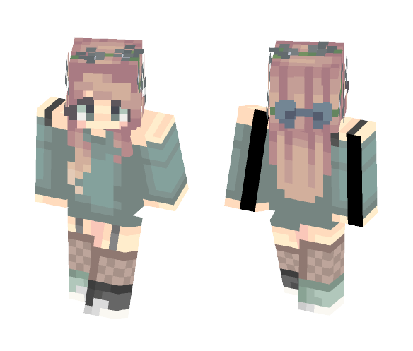Green Floral (250!!) - Female Minecraft Skins - image 1