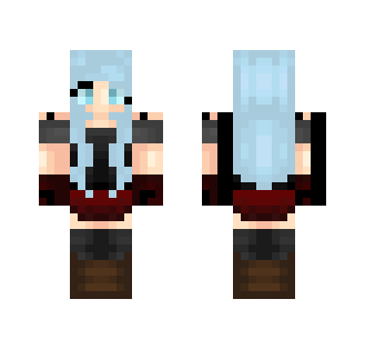 Blue hair girl | New Shading! - Color Haired Girls Minecraft Skins - image 2