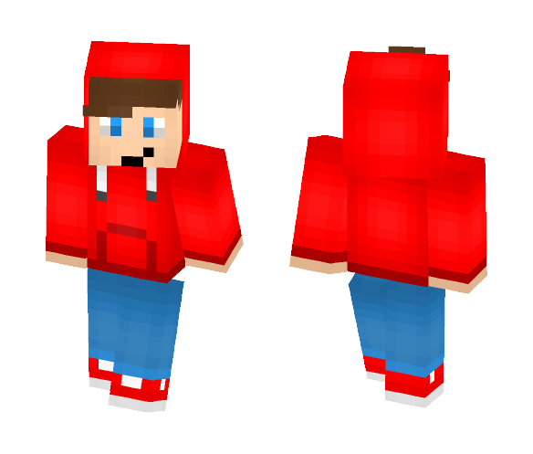 Boy with Red hoodie - Boy Minecraft Skins - image 1