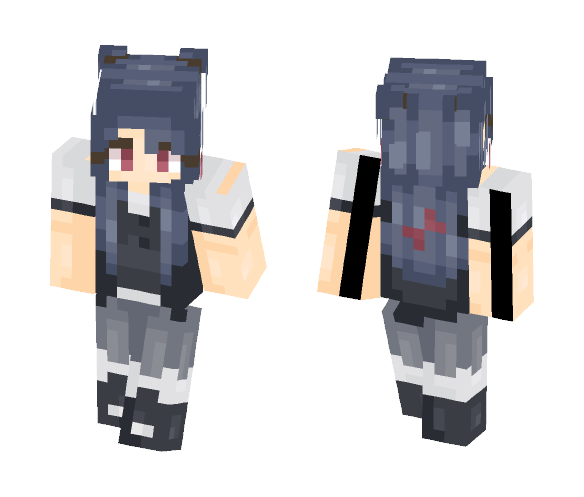 Download Free Girl with Blue Hair - Μαcαrοη_ Skin for Minecraft image 1 Girl with Blue Hair - Μαcαrοη_ - Color Haired Girls Minecraft Skins - image 1