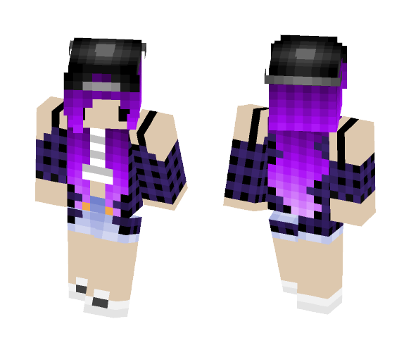 Cute Version ~ CoolGirlPrupleHair - Color Haired Girls Minecraft Skins - image 1