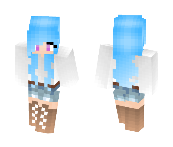 Download Free Blue Hair Girl Skin for Minecraft image 1 Blue Hair Girl - Color Haired Girls Minecraft Skins - image 1