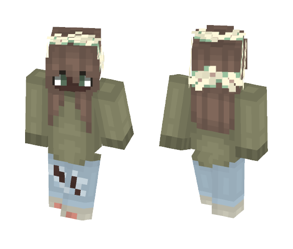 Download Free Girl With a Flower Crown Skin for Minecraft image 1 Girl With a Flower Crown - Flower Crown Minecraft Skins - image 1