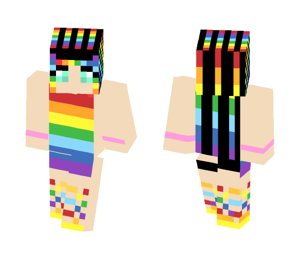 Download Free Rainbow girl Skin for Minecraft image 1 Rainbow girl - Girl Minecraft Skins - image 1