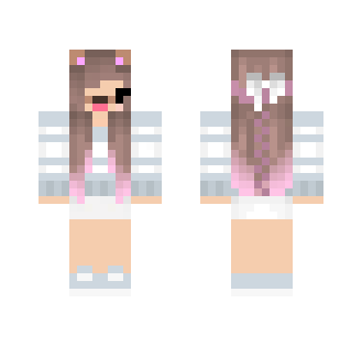 Cute Brown Haired Dog Filter Girl - Color Haired Girls Minecraft Skins - image 2