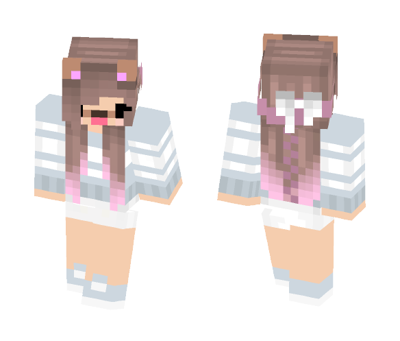 Download Free Cute Brown Haired Dog Filter Girl Skin for Minecraft image 1 Cute Brown Haired Dog Filter Girl - Color Haired Girls Minecraft Skins - image 1
