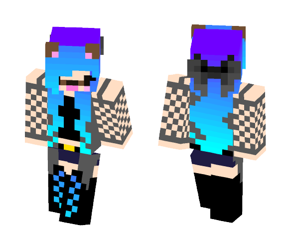 Download Free Cute blue haired dog filter girl Skin for Minecraft image 1 Cute blue haired dog filter girl - Color Haired Girls Minecraft Skins - image 1
