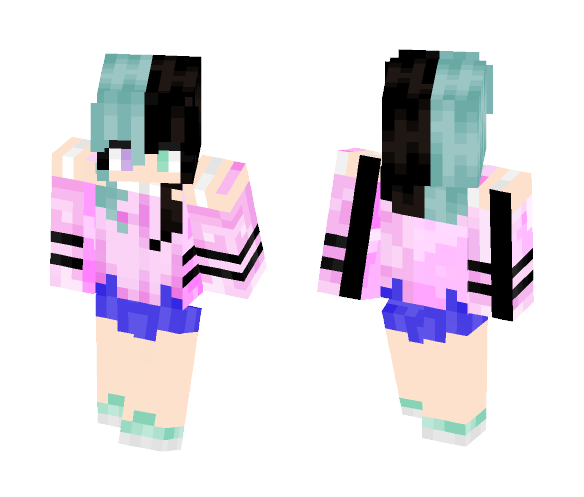Half & Half Hair - Female Minecraft Skins - image 1