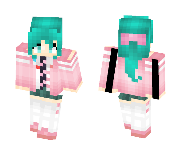 Download Free Hatsune Miku Ribbon Girl Skin for Minecraft image 1 Hatsune Miku Ribbon Girl - Girl Minecraft Skins - image 1