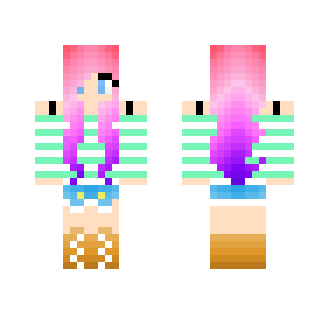 Mint Girl With Pink Ombre Hair