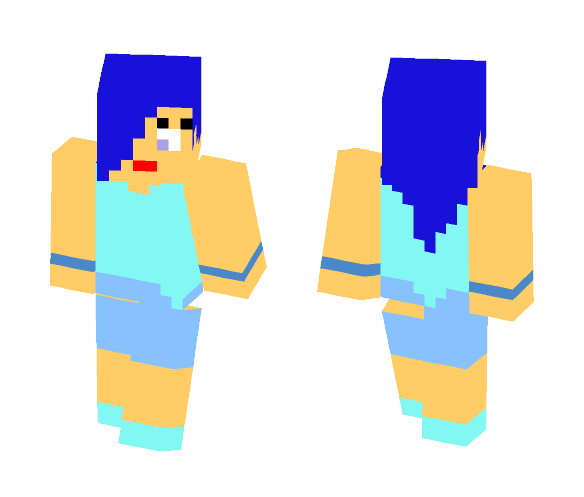 Download Free Cute Blue Haired Girl Skin for Minecraft image 1 Cute Blue Haired Girl - Color Haired Girls Minecraft Skins - image 1