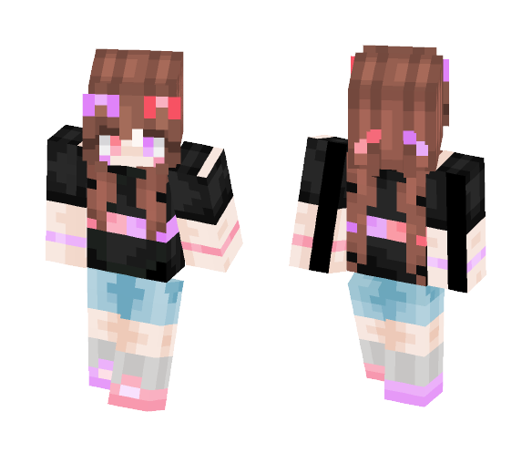 Download Free Red and Purple Girl Skin for Minecraft image 1 Red and Purple Girl - Girl Minecraft Skins - image 1