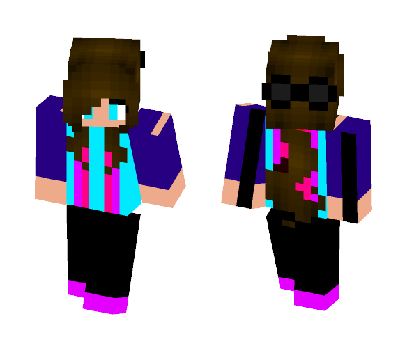 Download Free Girl with long hair Skin for Minecraft image 1 Girl with long hair - Color Haired Girls Minecraft Skins - image 1