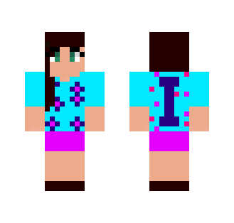 Girl with a "I" top